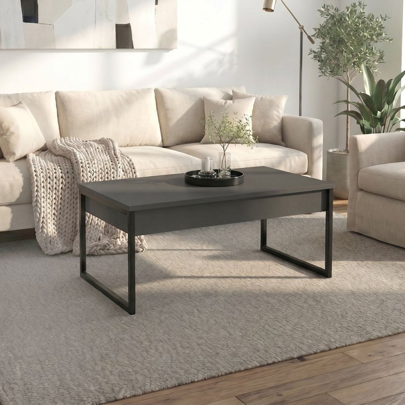 Orontes Megapap melamine coffee table in anthracite color 90x56.6x40cm.