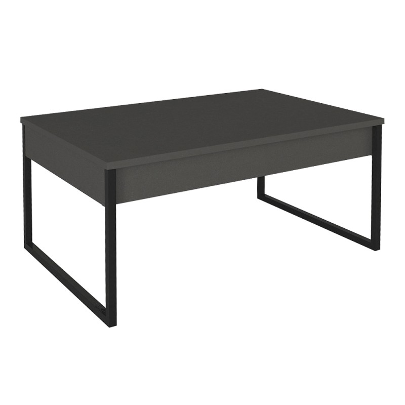 Orontes Megapap melamine coffee table in anthracite color 90x56.6x40cm.