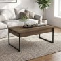 Orontes Megapap melamine coffee table in walnut color 90x56.6x40cm.