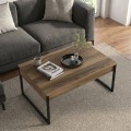 Orontes Megapap melamine coffee table in walnut color 90x56.6x40cm.