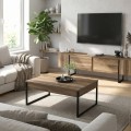 Orontes Megapap melamine coffee table in walnut color 90x56.6x40cm.
