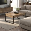 Orontes Megapap melamine coffee table in walnut color 90x56.6x40cm.