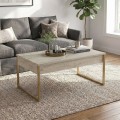 Orontes Megapap melamine coffee table in travertine - gold color 90x56.6x40cm.