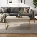 Orontes Megapap melamine coffee table in travertine - gold color 90x56.6x40cm.