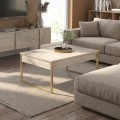 Orontes Megapap melamine coffee table in travertine - gold color 90x56.6x40cm.