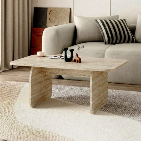 Pietra Megapap melamine coffee table in travertine color 100x60x41.8cm.