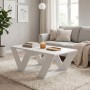 Pipra Megapap melamine coffee table in white color 110x60x40cm.