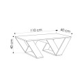 Pipra Megapap melamine coffee table in white color 110x60x40cm.