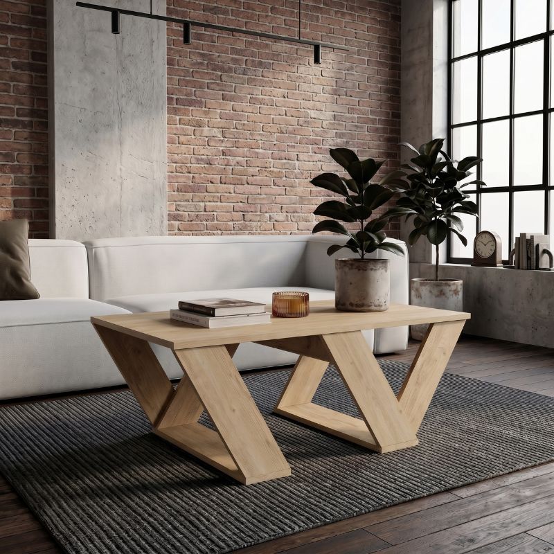 Pipra Megapap melamine coffee table in sapphire oak color 110x60x40cm.