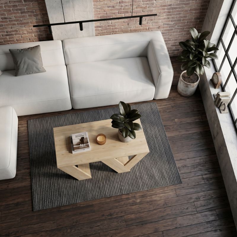 Pipra Megapap melamine coffee table in sapphire oak color 110x60x40cm.