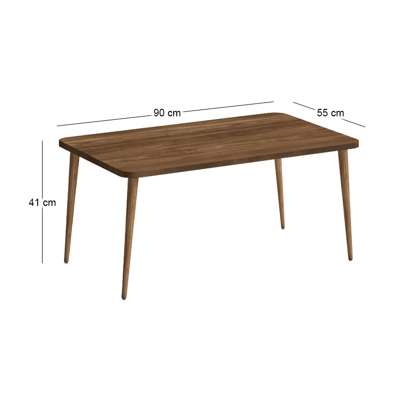 Plane Megapap melamine coffee table in walnut color 90x55x41cm.