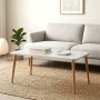 Plane Megapap melamine coffee table in white color 90x55x41cm.