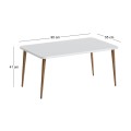 Plane Megapap melamine coffee table in white color 90x55x41cm.