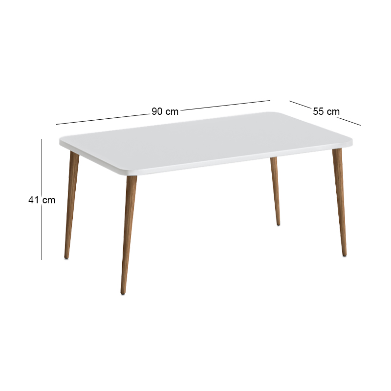 Plane Megapap melamine coffee table in white color 90x55x41cm.