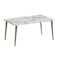 Plane Megapap melamine coffee table in white marble effect color 90x55x41cm.