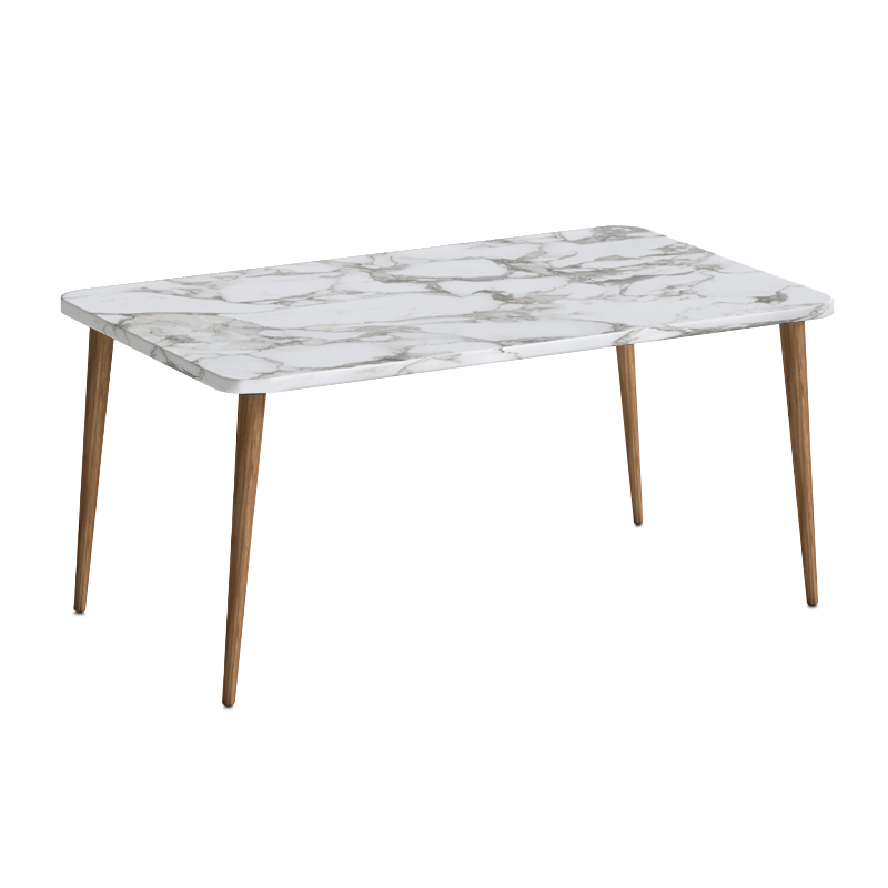 Plane Megapap melamine coffee table in white marble effect color 90x55x41cm.