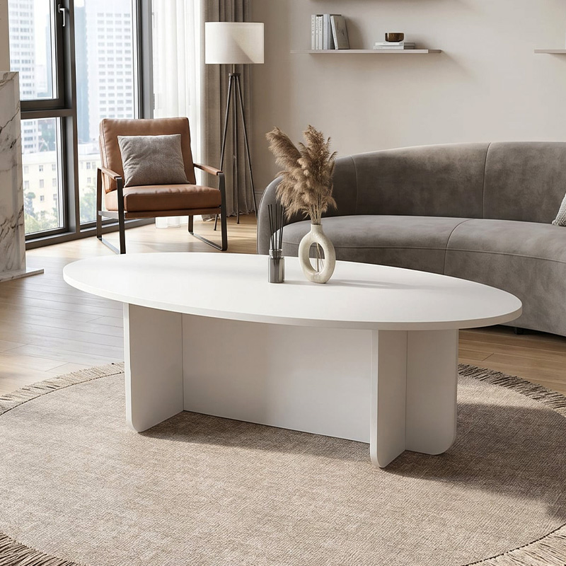 Ravey Megapap melamine coffee table in white color 120x60x39.8cm.