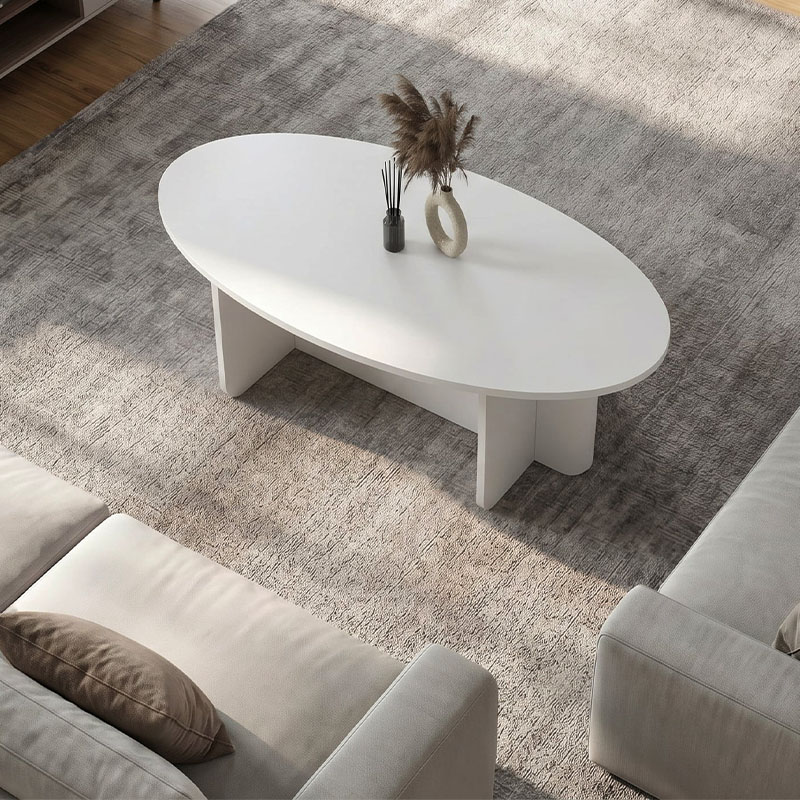 Ravey Megapap melamine coffee table in white color 120x60x39.8cm.