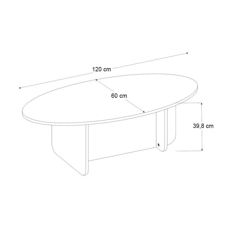 Ravey Megapap melamine coffee table in white color 120x60x39.8cm.