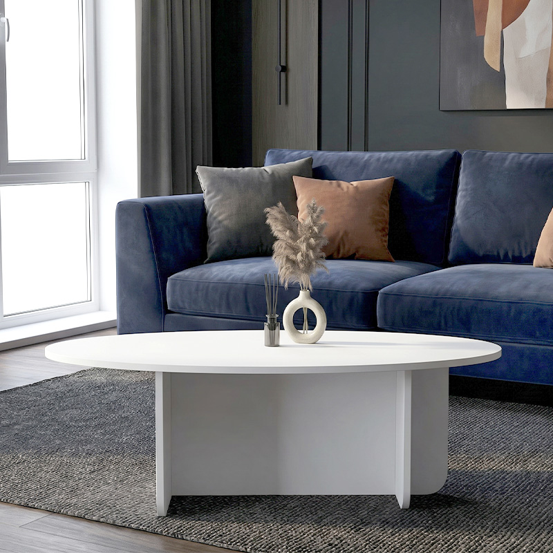 Ravey Megapap melamine coffee table in white color 120x60x39.8cm.