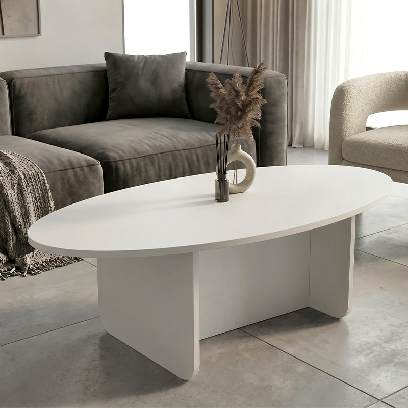 Ravey Megapap melamine coffee table in white color 120x60x39.8cm.