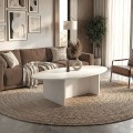 Ravey Megapap melamine coffee table in white color 120x60x39.8cm.