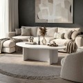 Ravey Megapap melamine coffee table in white color 120x60x39.8cm.