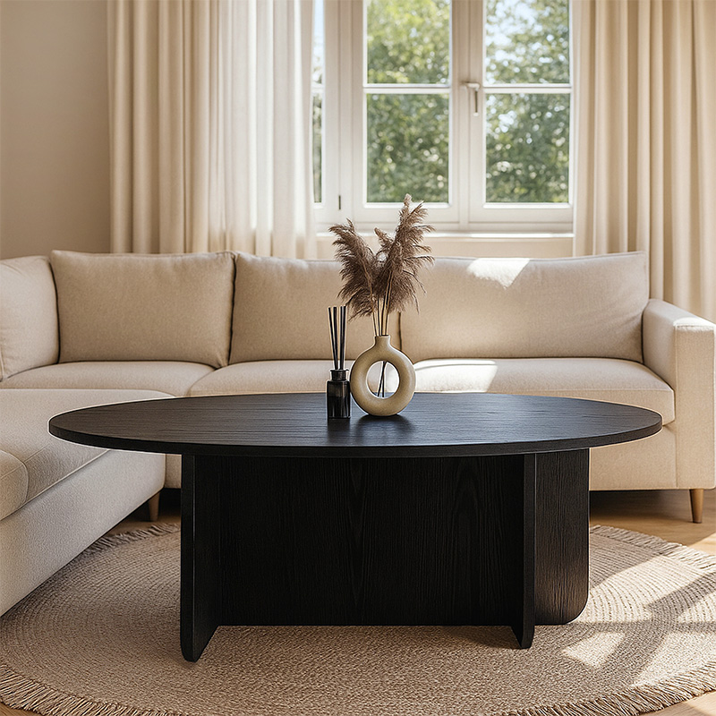 Ravey Megapap melamine coffee table in sencron black color 120x60x39.8cm.