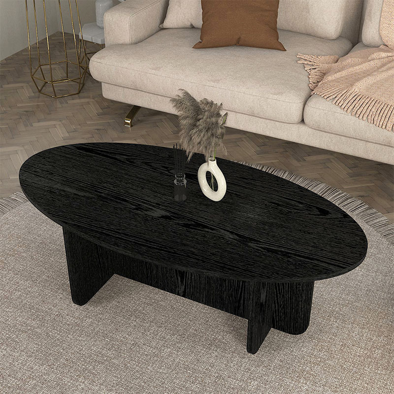 Ravey Megapap melamine coffee table in sencron black color 120x60x39.8cm.