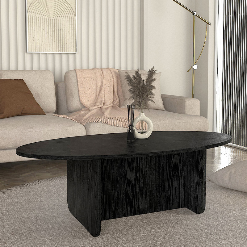 Ravey Megapap melamine coffee table in sencron black color 120x60x39.8cm.