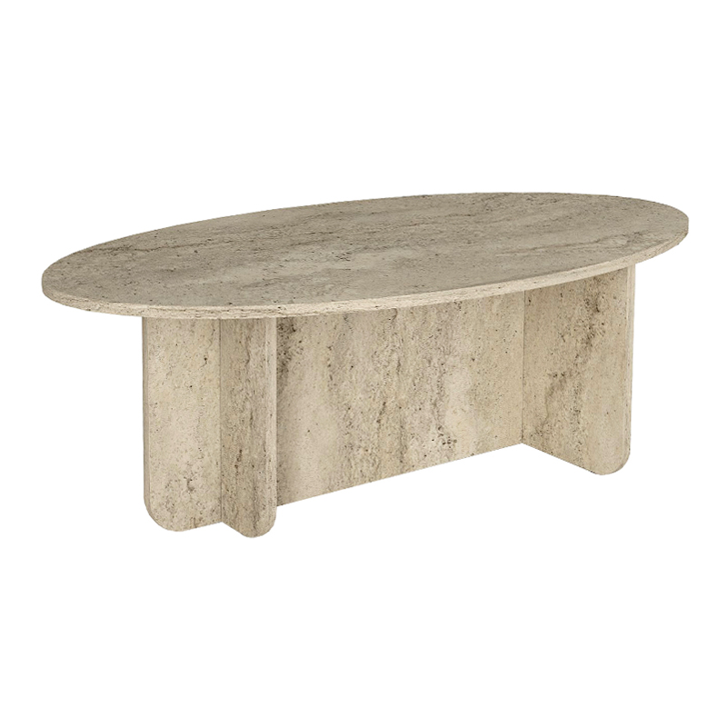 Τραπεζάκι σαλονιού Ravey Megapap χρώμα travertine 120x60x39,8εκ.