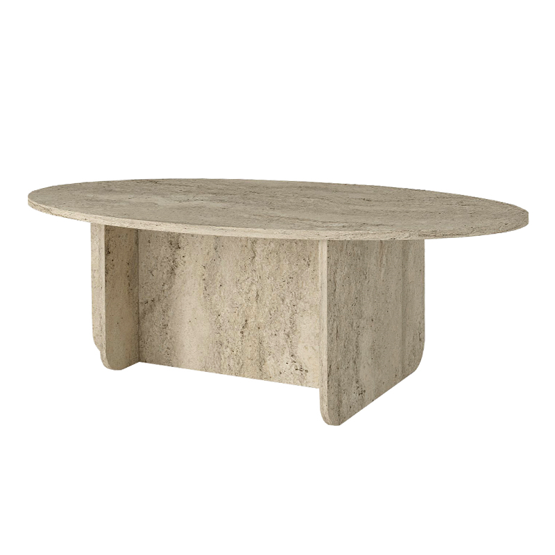 Τραπεζάκι σαλονιού Ravey Megapap χρώμα travertine 120x60x39,8εκ.