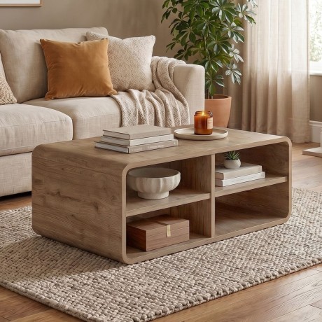 Rovel Megapap melamine coffee table in sepet oak color 80.3x50x32.5cm.