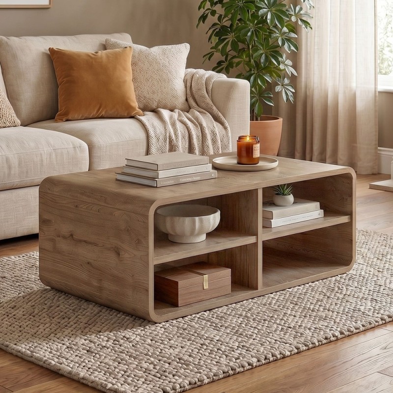 Rovel Megapap melamine coffee table in sepet oak color 80.3x50x32.5cm.