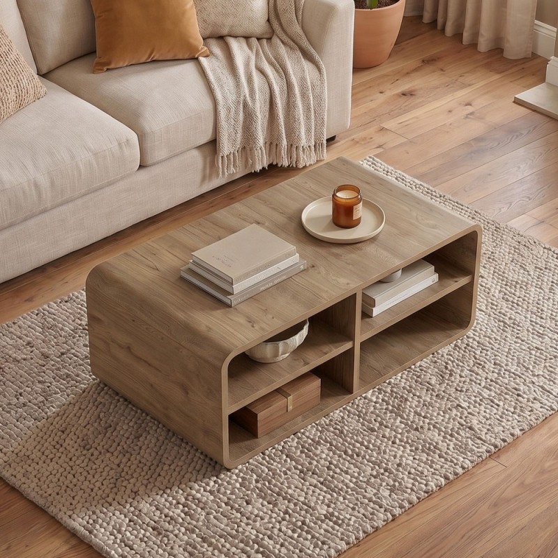 Rovel Megapap melamine coffee table in sepet oak color 80.3x50x32.5cm.