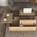 Τραπεζάκι σαλονιού Roy Megapap με σερβιτόρο χρώμα sepet oak 121x69x40εκ.