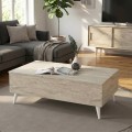Roy Megapap coffee table with melamine polymorphic travertine color 121x69x40cm.