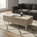 Roy Megapap coffee table with melamine polymorphic travertine color 121x69x40cm.