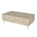 Roy Megapap coffee table with melamine polymorphic travertine color 121x69x40cm.