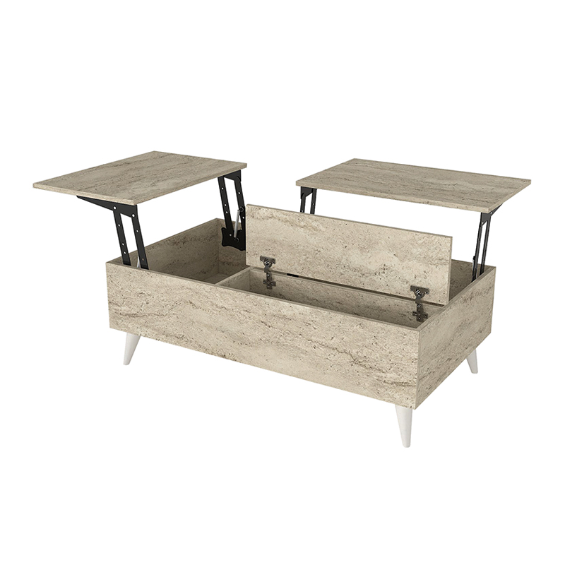 Roy Megapap coffee table with melamine polymorphic travertine color 121x69x40cm.