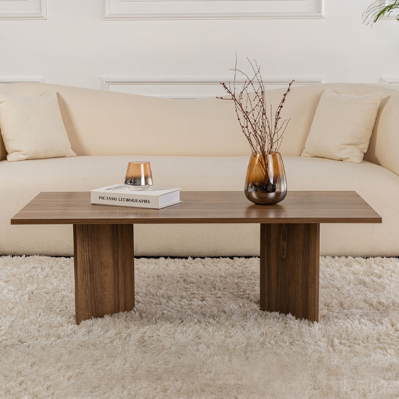 Sabin Megapap melamine coffee table in walnut color 119x60x40cm.