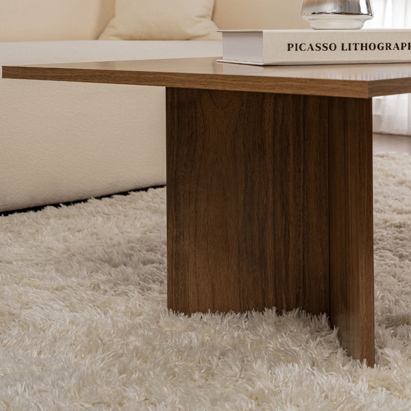 Sabin Megapap melamine coffee table in walnut color 119x60x40cm.