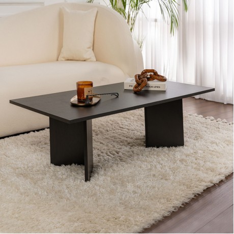 Sabin Megapap melamine coffee table in black color 119x60x40cm.