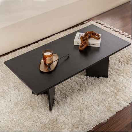 Sabin Megapap melamine coffee table in black color 119x60x40cm.