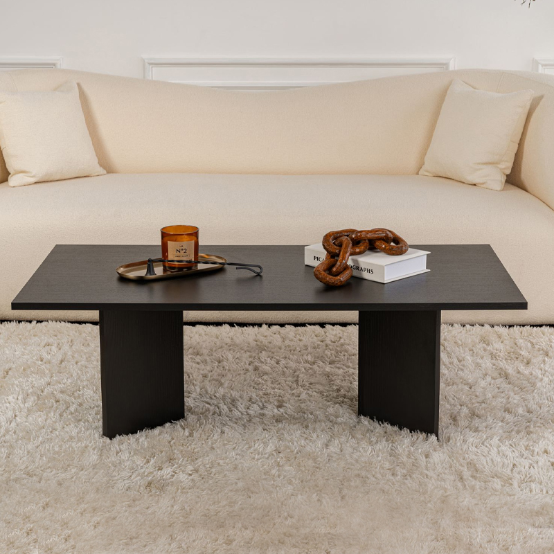 Sabin Megapap melamine coffee table in black color 119x60x40cm.