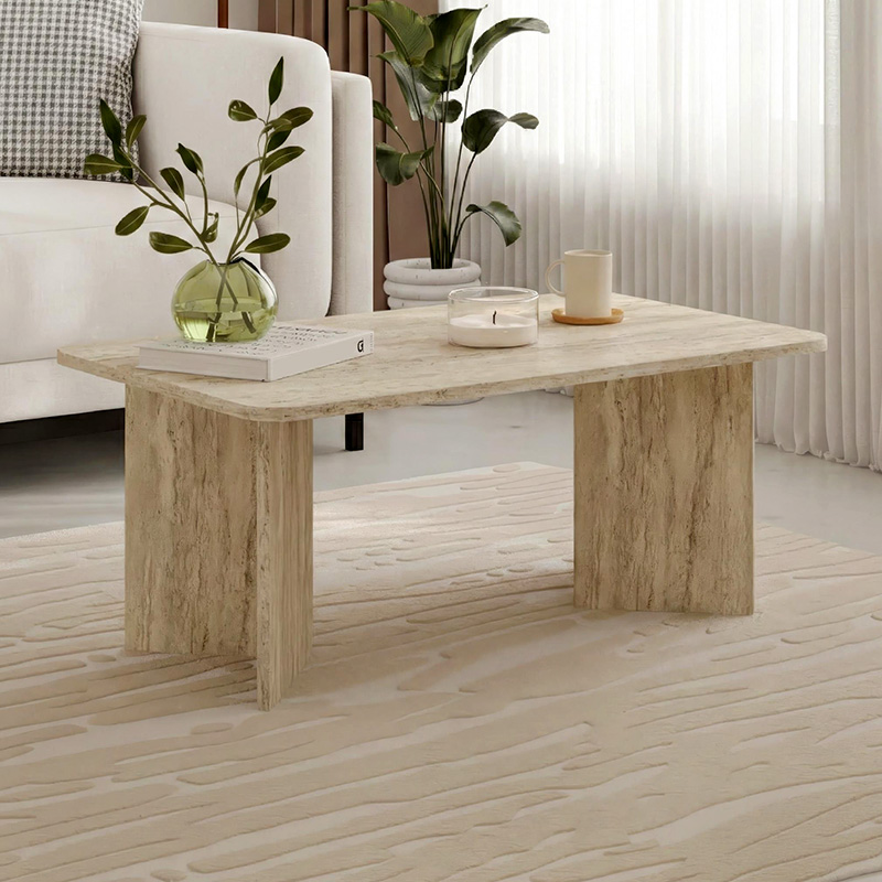 Sam Megapap melamine coffee table in travertine color 100x60x41.8cm.