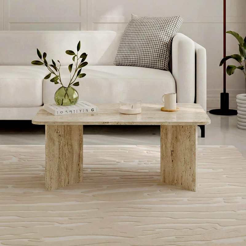 Sam Megapap melamine coffee table in travertine color 100x60x41.8cm.