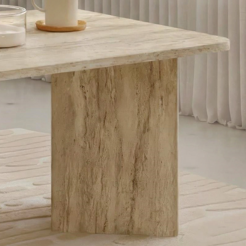 Sam Megapap melamine coffee table in travertine color 100x60x41.8cm.