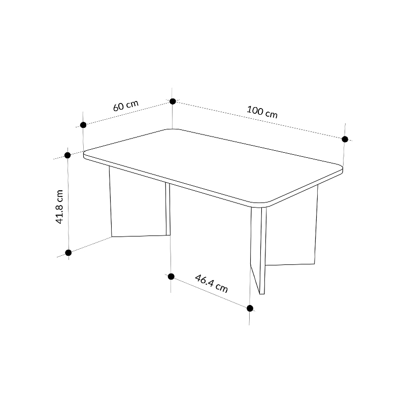 Sam Megapap melamine coffee table in travertine color 100x60x41.8cm.