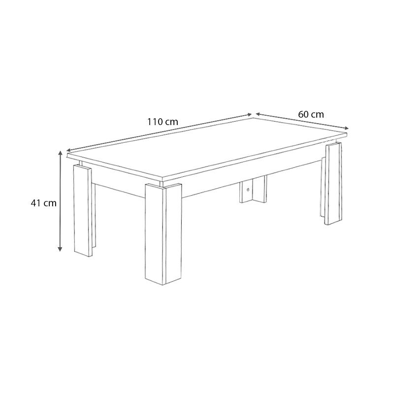 Seda Megapap melamine coffee table in oak color 110x60x41cm.